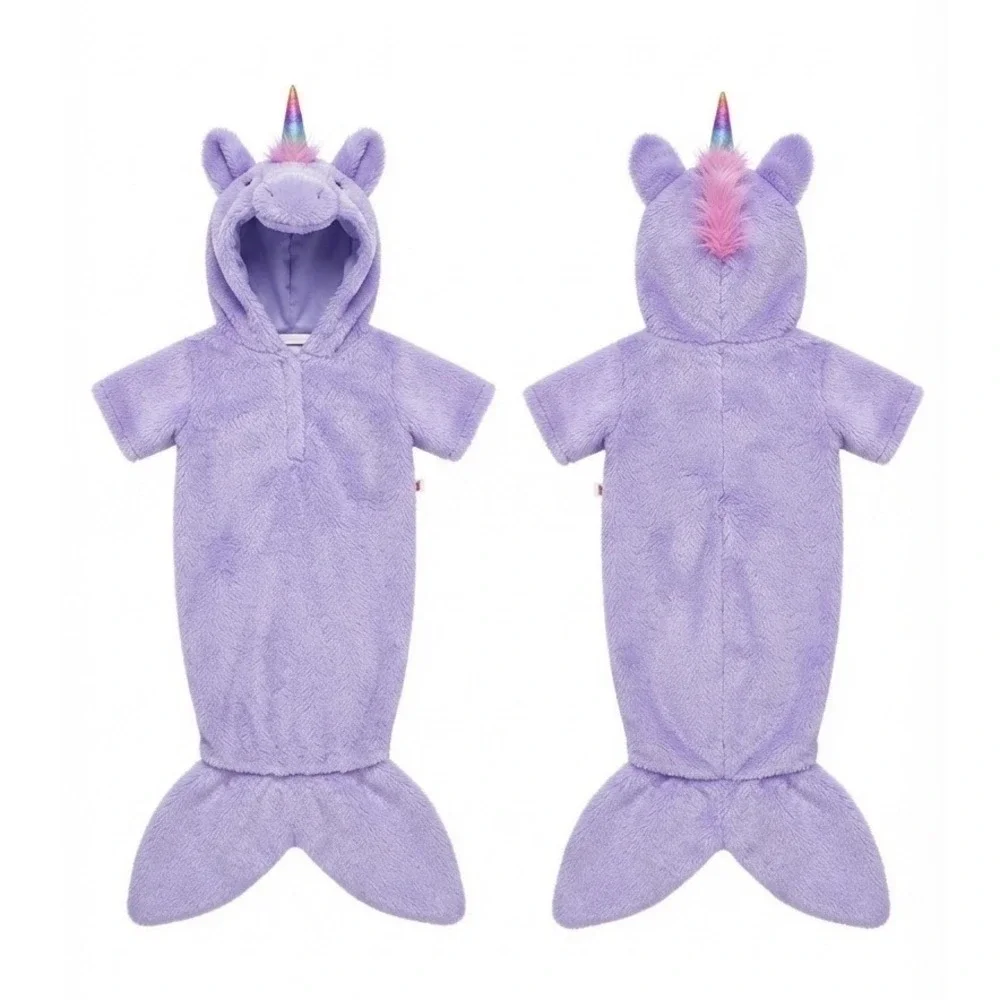 Build-A-Bear Workshop Purple Unicorn Mermaid Costume Shimmer Plush Hooded Outfit